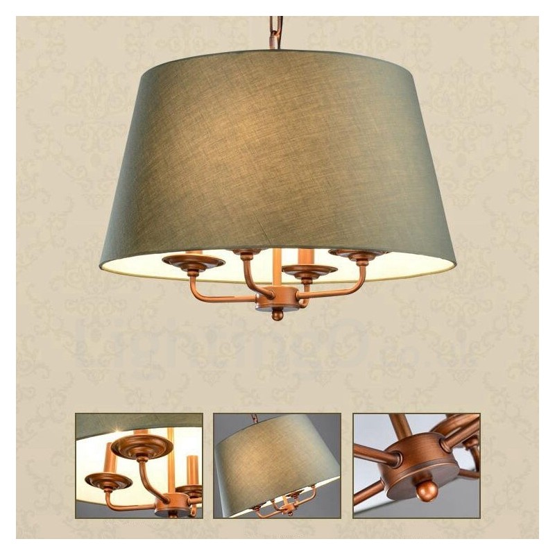 4 Light Rustic Lodge Integrated Metal Chandelier