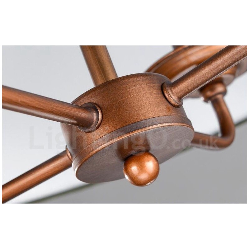 4 Light Rustic Lodge Integrated Metal Chandelier