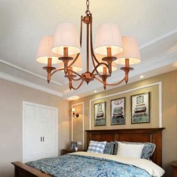6 Light Rustic Lodge Integrated Metal Chandelier