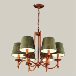6 Light Rustic Lodge Integrated Metal Chandelier