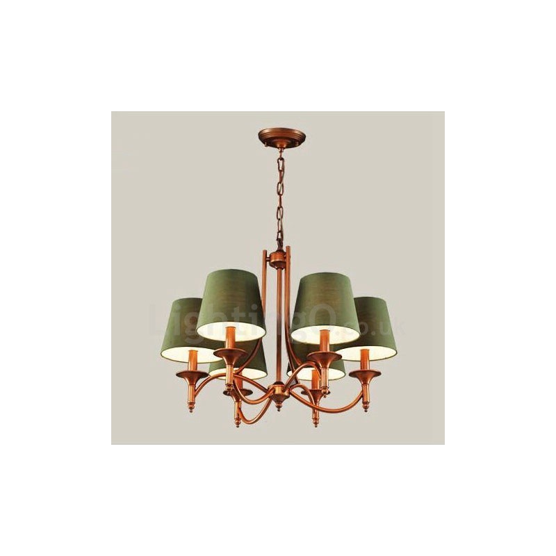 6 Light Rustic Lodge Integrated Metal Chandelier