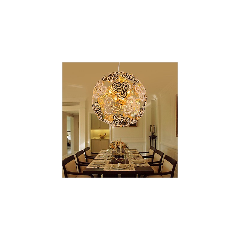 Simple Modern Chandelier Crystal Ball Globe Pendant Light
