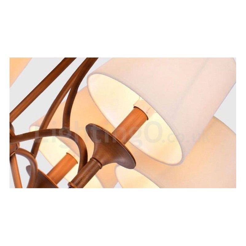 6 Light Rustic Lodge Integrated Metal Chandelier