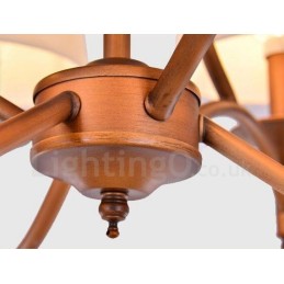 6 Light Rustic Lodge Integrated Metal Chandelier