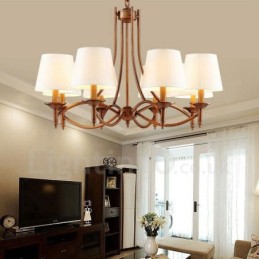 8 Light Rustic Lodge Integrated Metal Chandelier