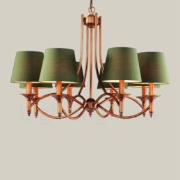 8 Light Rustic Lodge Integrated Metal Chandelier