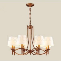 8 Light Rustic Lodge Integrated Metal Chandelier