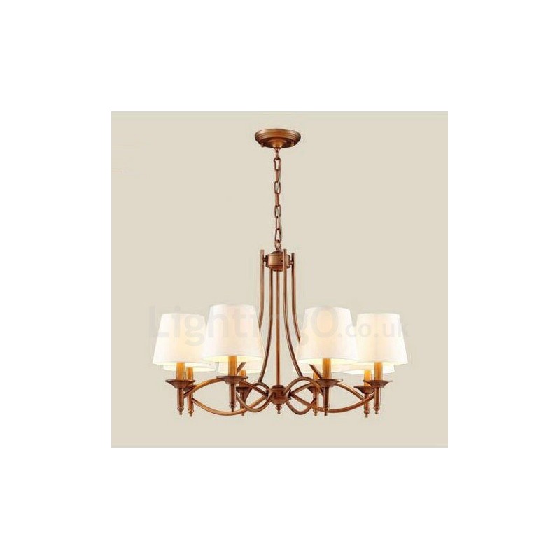 8 Light Rustic Lodge Integrated Metal Chandelier