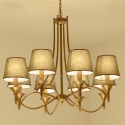 8 Light Rustic Lodge Integrated Metal Chandelier