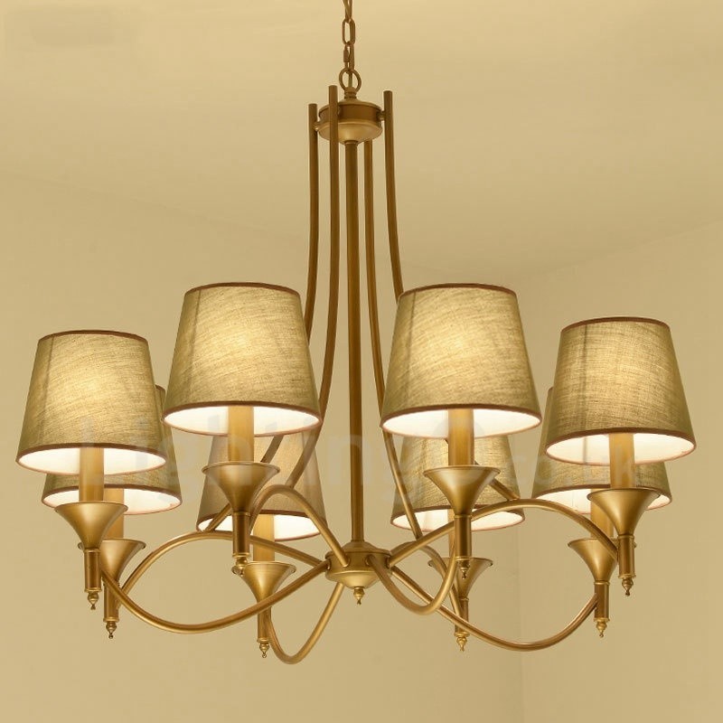 8 Light Rustic Lodge Integrated Metal Chandelier