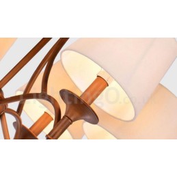 8 Light Rustic Lodge Integrated Metal Chandelier