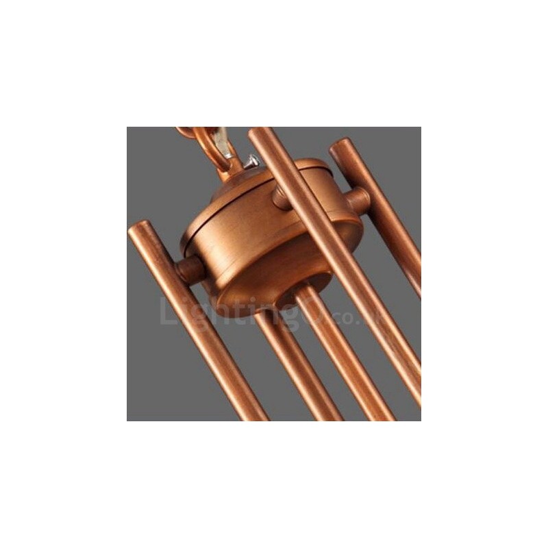 8 Light Rustic Lodge Integrated Metal Chandelier