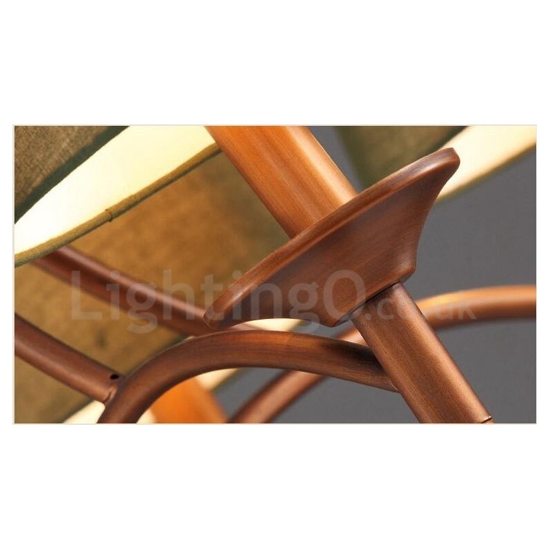 8 Light Rustic Lodge Integrated Metal Chandelier