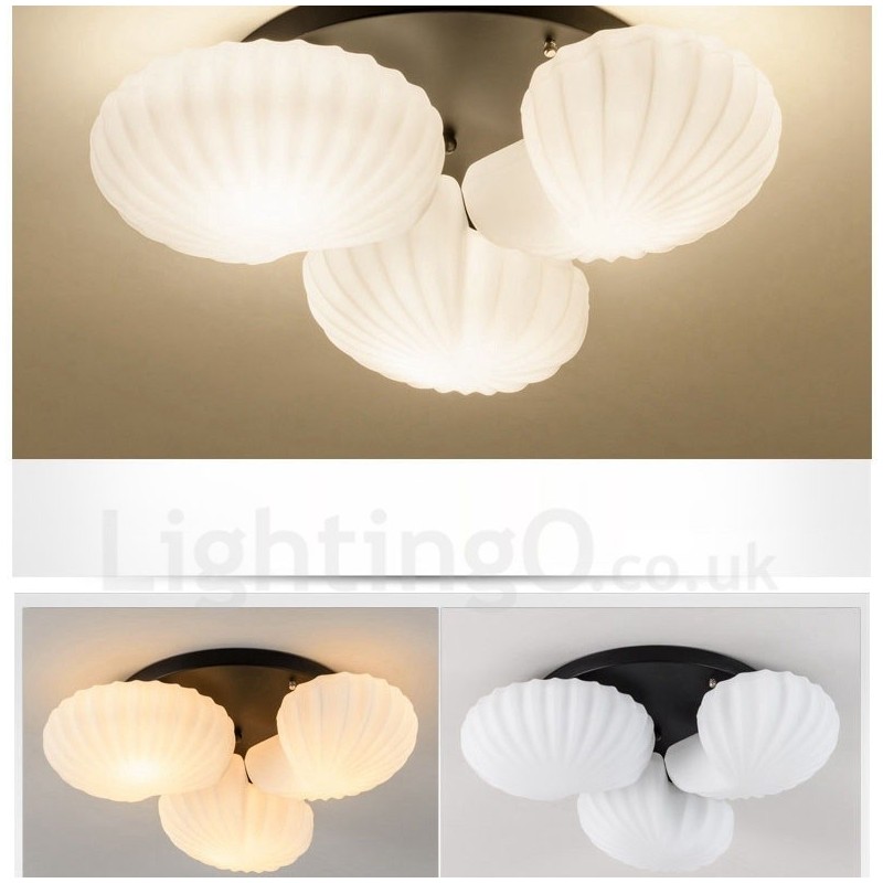 3 Light Traditional Classic Integrated Chandelier with Glass Shade