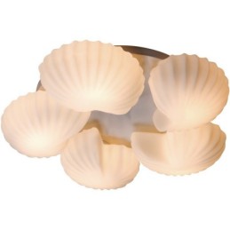 Conch 5 Light Traditional Classic Integrated Chandelier with Glass Shade