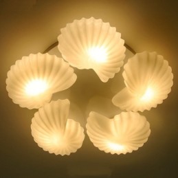 Conch 5 Light Traditional Classic Integrated Chandelier with Glass Shade