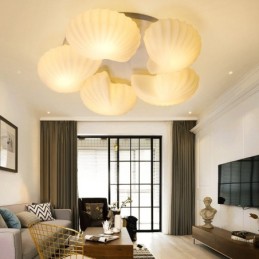 Conch 5 Light Traditional Classic Integrated Chandelier with Glass Shade