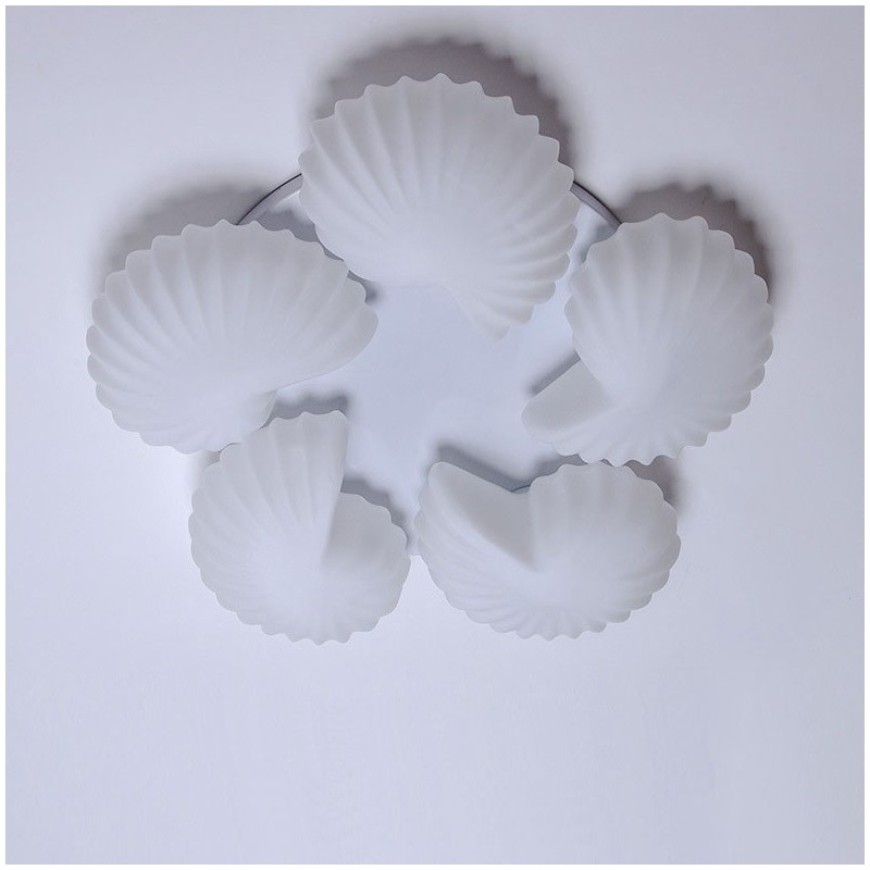 Conch 5 Light Traditional Classic Integrated Chandelier with Glass Shade