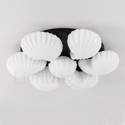 7 Light Traditional Classic Integrated Chandelier with Glass Shade