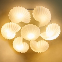 7 Light Traditional Classic Integrated Chandelier with Glass Shade