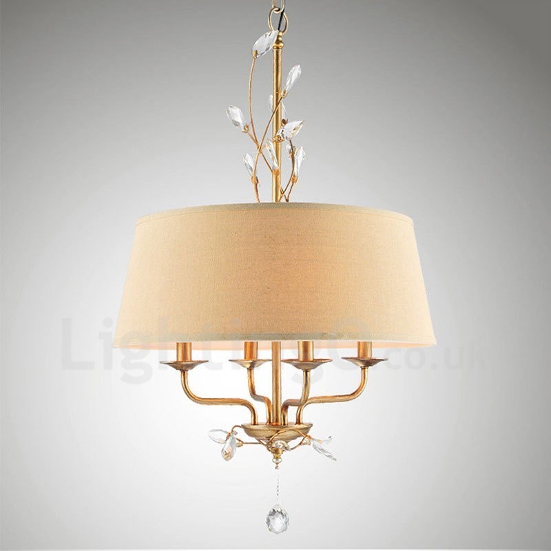 4 Light Rustic Lodge Integrated Metal Chandelier