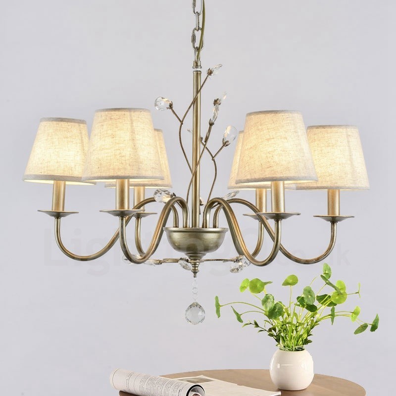 6 Light Rustic Lodge Integrated Metal Chandelier
