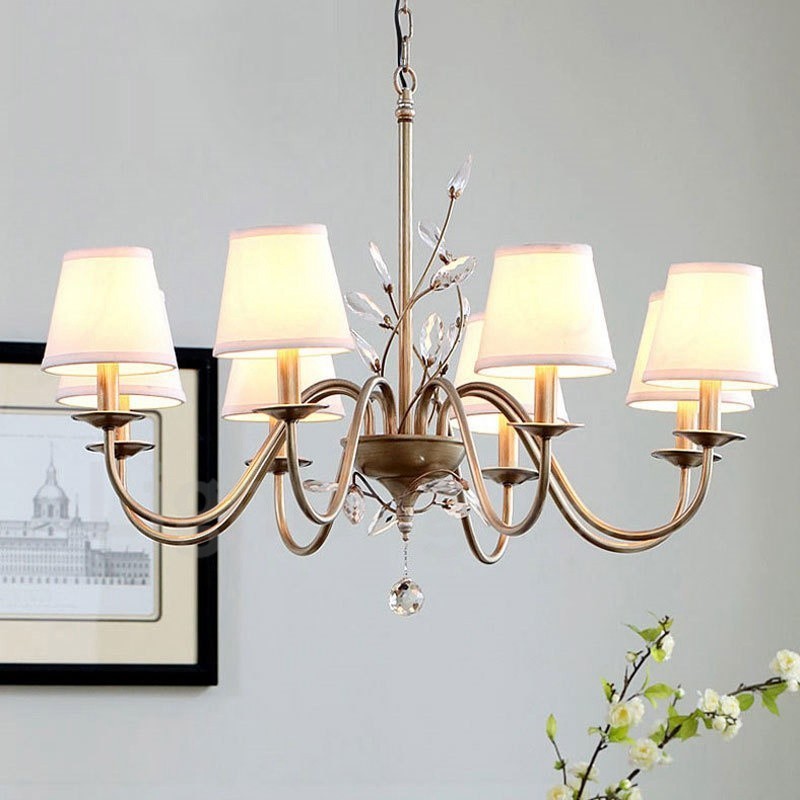 8 Light Rustic Lodge Integrated Metal Chandelier