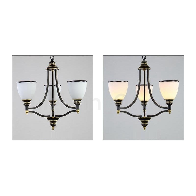 3 Light Rustic Lodge Integrated Metal Chandelier