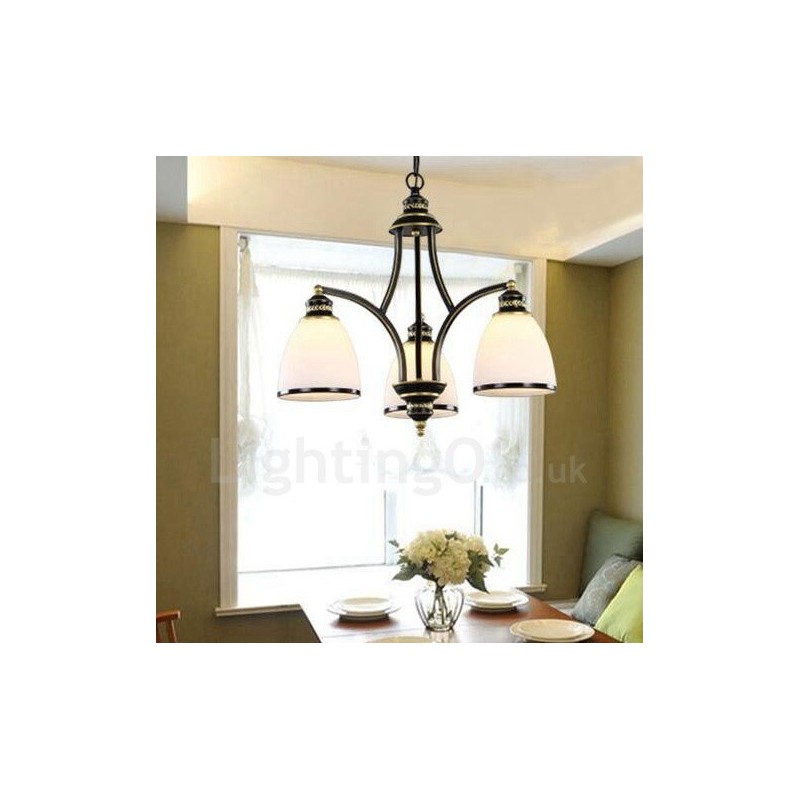 3 Light Rustic Lodge Integrated Metal Chandelier