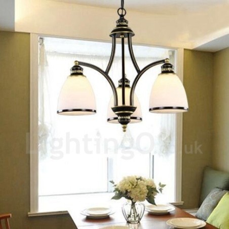 3 Light Rustic Lodge Integrated Metal Chandelier