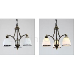 3 Light Rustic Lodge Integrated Metal Chandelier