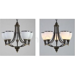 5 Light Rustic Lodge Integrated Metal Chandelier