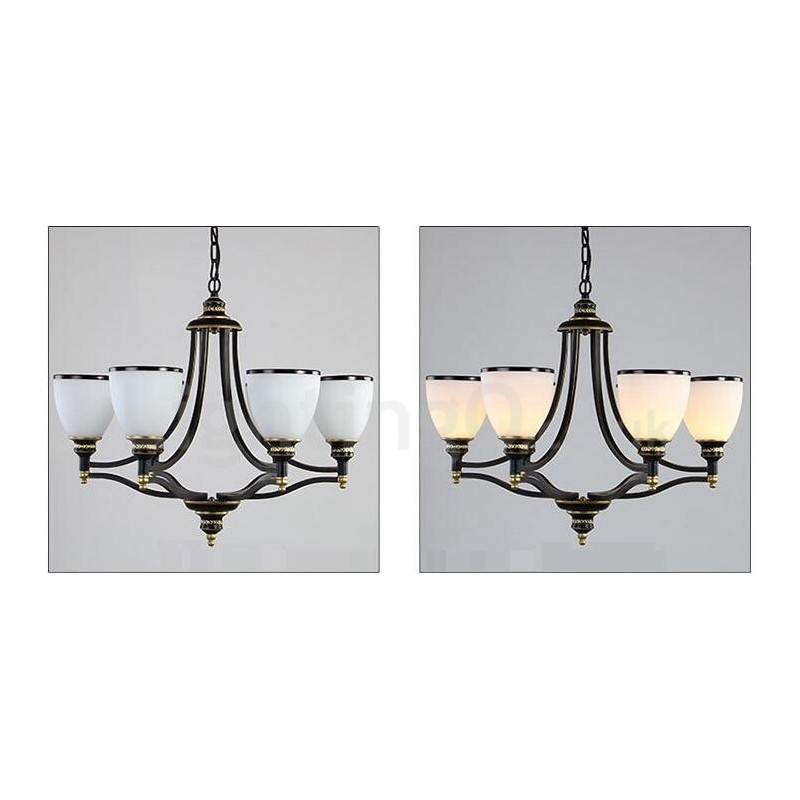 6 Light Rustic Lodge Integrated Metal Chandelier