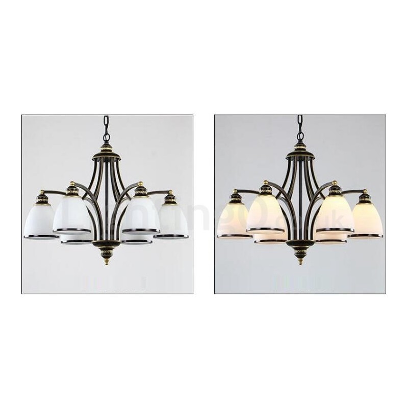 6 Light Rustic Lodge Integrated Metal Chandelier