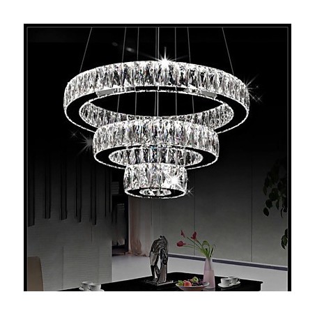 Crystal Pendant Light Modern Lighting Three Rings D204060 K9 Large Crystal Ceiling Lights Fixtures