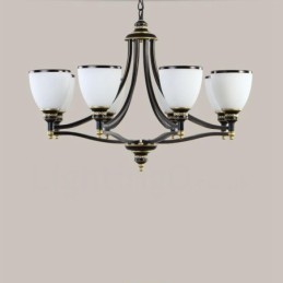 8 Light Rustic Lodge Integrated Metal Chandelier