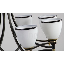 8 Light Rustic Lodge Integrated Metal Chandelier