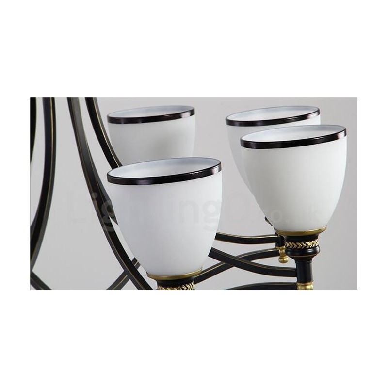 8 Light Rustic Lodge Integrated Metal Chandelier