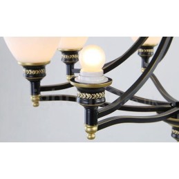 8 Light Rustic Lodge Integrated Metal Chandelier