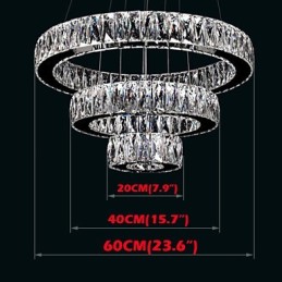 Crystal Pendant Light Modern Lighting Three Rings D204060 K9 Large Crystal Ceiling Lights Fixtures