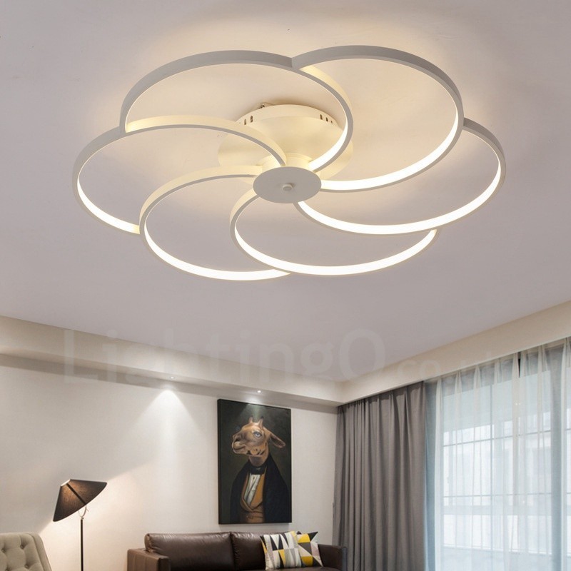 6 Light Modern Contemporary Integrated Metal Chandelier