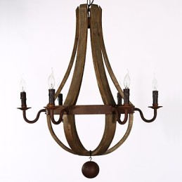 Vintage Amercian Rustic Wooden Pendant Winerel Chandelier Lamp Liviing and Lamp