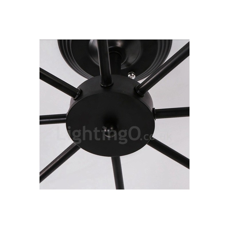 8 Light Rustic Lodge Integrated Chandelier