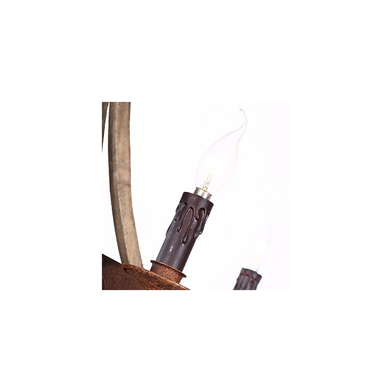 Vintage Amercian Rustic Wooden Pendant Winerel Chandelier Lamp Liviing and Lamp