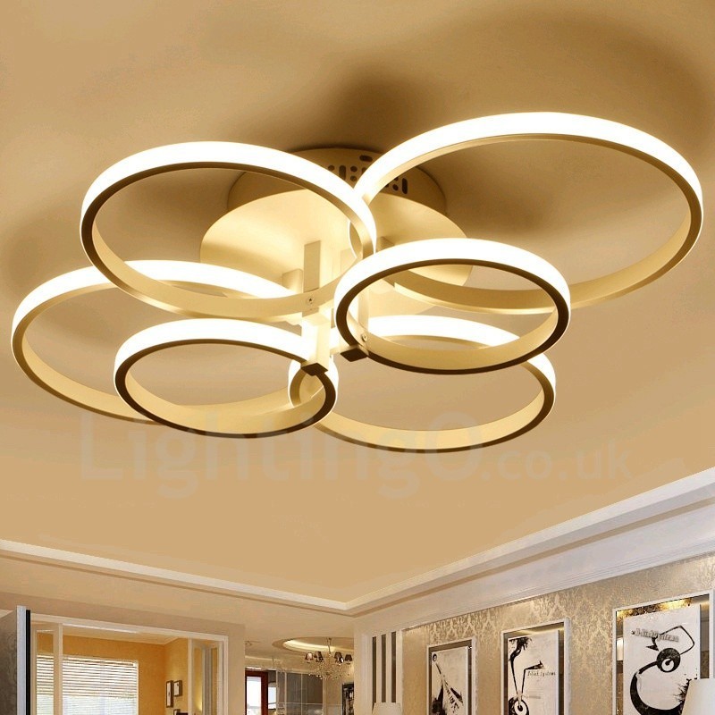 6 Light Modern Contemporary Integrated Metal Flush Mount Light