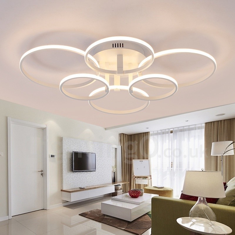 6 Light Modern Contemporary Integrated Metal Flush Mount Light