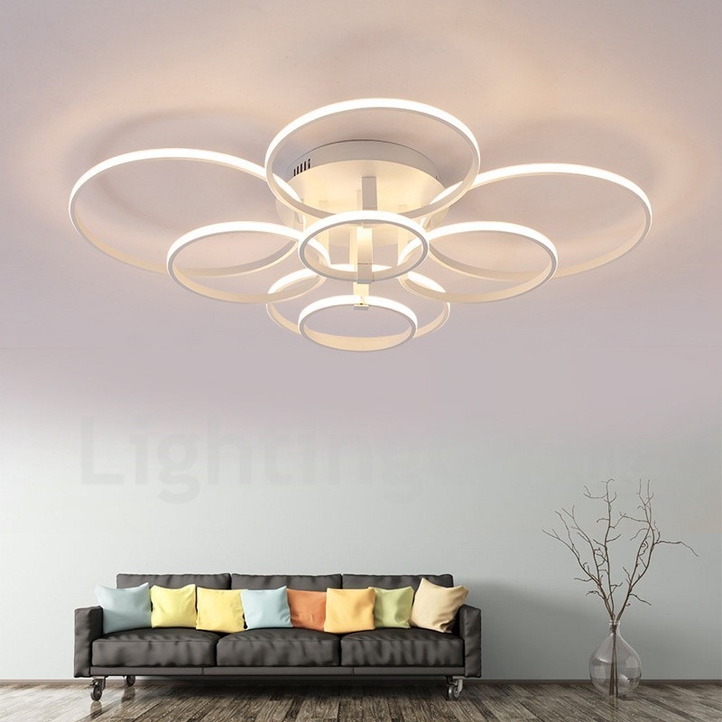 8 Light Modern Contemporary Integrated Metal Flush Mount Light