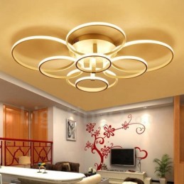 8 Light Modern Contemporary Integrated Metal Flush Mount Light