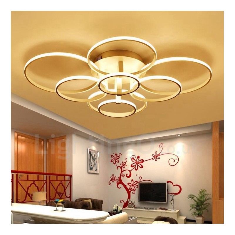 8 Light Modern Contemporary Integrated Metal Flush Mount Light