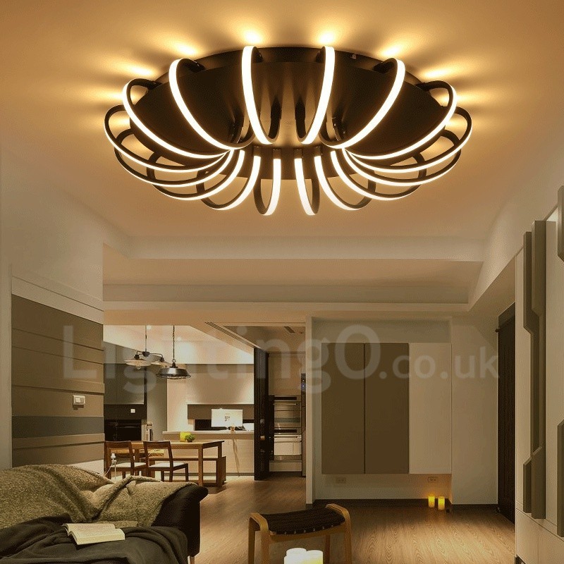 Modern Contemporary Integrated Metal Flush Mount Light